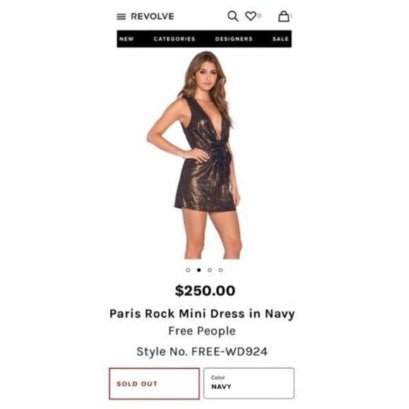 Free People Blue Paris Rock Sequin‎ Sleeveless Mini Dress Cocktail Party Size 6 - Picture 9 of 9